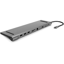 USB-Cハブ Type-C3.0 10in1ドッキングステーション マルチポートアダプタ Type-C to VGA HDMI 4K高解像度 Thunderbolt 3 USB-C ポート+USB 3.0ポート SD TFカードリーター 3.5mmオーディオ MacBook Pro 13" 15" 適用 超軽アルミ合金 240g 送料無料
