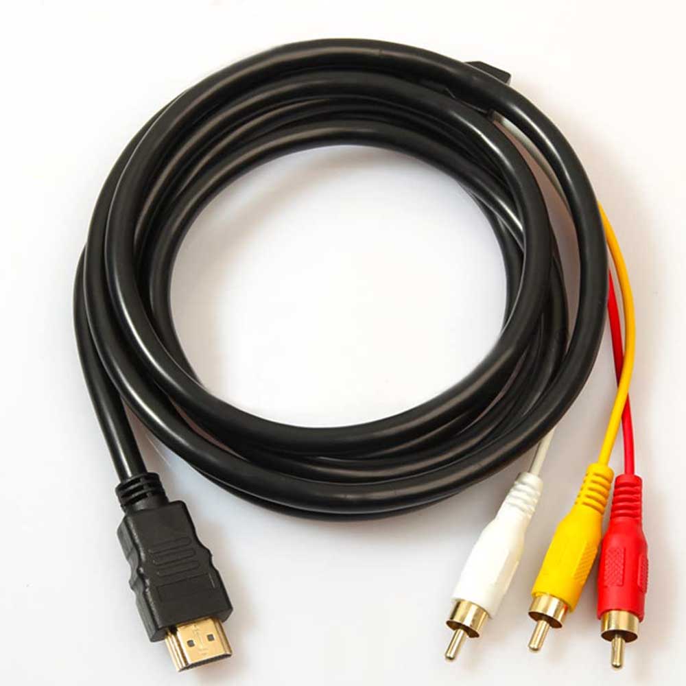 HDMI A M TO RCA3 変換ケーブル 輸入 コンポーネントケーブル 大人気! 金メッキ テレビ 1.5m ビデオ端子