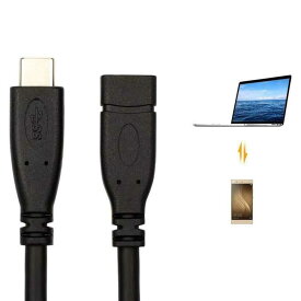 USB-C & USB-C 延長ケーブル 2M USB Type-C 機器対応 TypeC USB 3.1-USB 3.1延長ケーブル 2m TypeC オス-メス 10Gbps 高速転送 データケーブル Macbook Google ChromeBook Pixelその他対応 送料無料