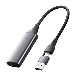 HDMI ビデオキャプチャーボードType C&USB 2in1 Switch対応 HDMI キャプチャ ビデオキャプチャーカード 1080P/ 60Hz 小型軽量 ゲーム録画/ビデオ録画/ライブ配信 iPad OS17/Mac/Windows/Linux/Android/PS5対応 送料無料