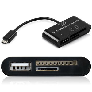 3in1 OTG A_v^ J[h[_[ SD }CNSD J[h USB A ڑ - MicroUSB iOS X}[gtH ^ubg iPhone Galaxy xperia p 