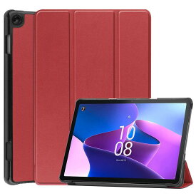 Lenovo Tab M10 3rd Gen Lenovo Tab B10 3rd Gen ケース マグネット開閉式 スタンド機能付き 三つ折 カバー 薄型 軽量型 スタンド機能 PUレザーケース ZAAE0009JP/ZAAE0037JP/ZAAE0042JP/ZAAF0006JP/ZAAF0015JP/TB328FU/TB328XU LAVIE Tab T10(1055/EAS / TAB10/F02)