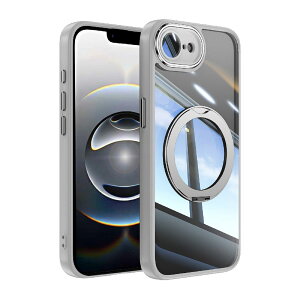 iPhone 17e / iPhone 16e �p �P�[�X MagSafe�Ή� �A���~�����O 360°��_��]�X�^���h �N���A�P�[�X �}�O�Z�[�t�Ή� ���b�L�o���p�[ �w�ʃN���A �����J�������Y�t�B�����g�A���~��̕ی� �X�}�z�P�[�X