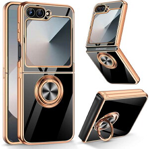 Galaxy Z Flip5 SC-54D SCG23�p �X�}�z�P�[�X �J�o�[ �\�t�g�P�[�X �����O TPU�ی� �����O�X�^���h �ϏՌ� �X�^���h�@�\ 360��] �M�����N�V�[ �[�b�g �t���b�v �t�@�C�u ��������