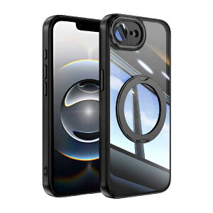 iPhone 17e / iPhone 16e �p �P�[�X MagSafe�Ή� �A���~�����O 360°��_��]�X�^���h �N���A�P�[�X �}�O�Z�[�t�Ή� ���b�L�o���p�[ �w�ʃN���A �����J�������Y�t�B�����g�A���~��̕ی� �X�}�z�P�[�X