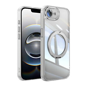 iPhone 17e / iPhone 16e �p �P�[�X MagSafe�Ή� �A���~�����O 360°��_��]�X�^���h �N���A�P�[�X �}�O�Z�[�t�Ή� ���b�L�o���p�[ �w�ʃN���A �����J�������Y�t�B�����g�A���~��̕ی� �X�}�z�P�[�X