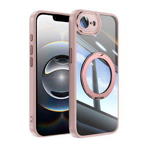 iPhone 17e / iPhone 16e �p �P�[�X MagSafe�Ή� �A���~�����O 360°��_��]�X�^���h �N���A�P�[�X �}�O�Z�[�t�Ή� ���b�L�o���p�[ �w�ʃN���A �����J�������Y�t�B�����g�A���~��̕ی� �X�}�z�P�[�X