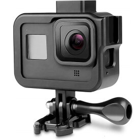 【送料無料】 GoPro HERO 8 Blcak専用アルミフレーム 保護ハウジング バックドア開閉型 マイク・ディスプレイ・ライト用装着位置固定付き