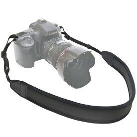カメラ ネック ストラップ 一眼レフ ミラーレス コンパクト カメラ用 クッション性 ネオプレーン 素材 肩への負担軽減 シンプル ブラック Canon Sony nikon 各社 カメラ デジカメ 双眼鏡 送料無料