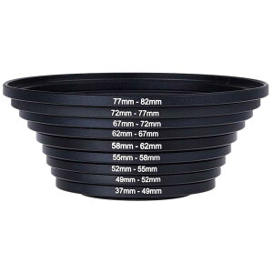 Canon Nikon sony Pentax �Ή��X�e�b�v�A�b�v�t�B���^�[�A�_�v�^�[�����O 9�Z�b�g �v���~�A���z�Ɏ_���A���~�j�E���� �Z�b�g���e�F37-49mm�A49-52mm�A52-55mm�A55-58mm�A58-62mm�A62-67mm�A67-72mm�A72-77mm�A77-8