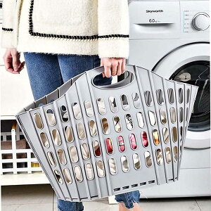 ランドリーバスケット 折りたたみ 収納便利 洗濯カゴ 折りたたみ スリム 大容量 コンパクト おしゃれ 洗濯かご 洗濯カゴ 持ち手 洗濯機横 省スペース 軽い 軽量 洗濯 かご 雑貨収納 (50*36*39cm)