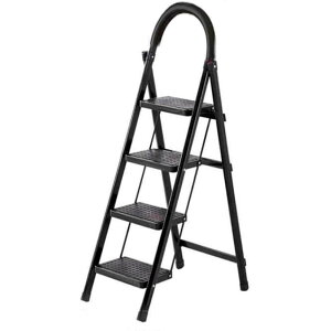 踏み台 脚立 折りたたみ 4段 ステップ台 持ち手付き 滑り止め 耐荷重100kg 天板幅広 軽量 ステップスツール ステップラダー はしご 梯子 収納ラック 植物棚 フラワースタンド 省スペース 収納