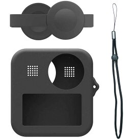 送料無料 GoPro Max用ケース gopro max用保護シリコン カバー デュアルレンズキャップケース+ボディシリコン保護ケース 滑り止め 全面保護　ゴープロ マックス