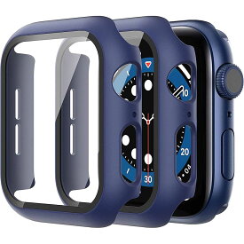 Apple Watch7 用ケース アップルウォッチ保護ケース ガラスフィルム 一体型2枚セット アップルウォッチカバーseries7 全面保護 高透過率 指紋防止 衝撃吸収( 41mm 45mm）