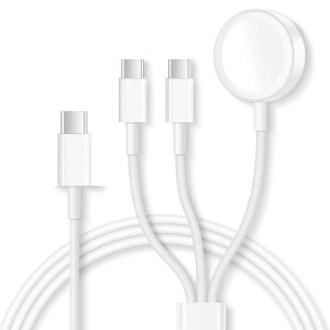 iwatch �[�d�P�[�u�� iWatch &TYPE-C x2�� 3in1 �A�b�v���E�H�b�`�p���C�[�d�P�[�u�� �y�� �}���[�d iwatch Series 9 8 7 6 SE 5 4 3 2 1 �Ή� apple watch �u�������[�d �A�b�v���E�H�b�`���C�����X�[�d iPhone15��