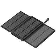 防災グッズ ソーラーモバイルバッテリー ワイヤレス充電器 QI充電対応 スリム折りたたみ式 ソーラー3枚パ…