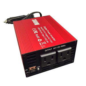 300W J[Co[^[ ACRZg 2 DC12VAC110Vɕϊ ACCo[^[ VK[\Pbg 2USB 5V 4.8Ao̓|[g 12VԑΉ VK[C^[\Pbg USB-A + USB-C ԍڏ[d DC 12V Ro[^[ p