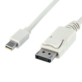 【送料無料】Mini DisplayPort/Thunderbolt to DisplayPort変換ケーブル adapter 1.8m Macbook用 MacBook Pro、MacBook Air　Macbook series対応 ミニDisplay Port(オス) → Display Port(オス) ディスプレイポートVer1.2対応 最大10.8Gbps対応 ホワイト アップル