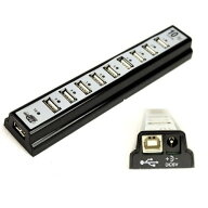 10ポートUSBハブ　電源アダプタ付★USB2.0/1.1 USB HUB★USB2.0ハイスピードモード対応