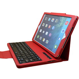 【送料無料】【あす楽】iPad air1専用☆レザーケース付き Bluetooth キーボード☆レッド