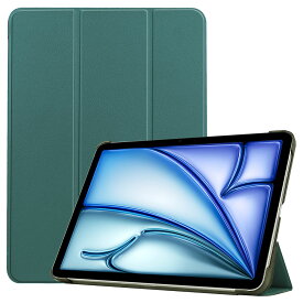 iPad Air 11インチ 第6世代 2024 タブレットケース カバー 傷つけ防止 スタンドカバー薄型 軽量 三つ折 内蔵マグネット開閉式 PUレザーカバー 全面保護アイパッド エアー6 送料無料