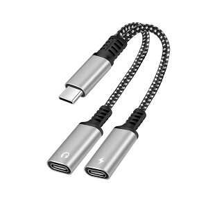 USB-C 1 TO 2 IXX Xvb^[ fAUSB-C wbhtH [dA_v^ ^CvC  Cz ϊA_v^ PD60W[d y𒮂Ȃ[d 