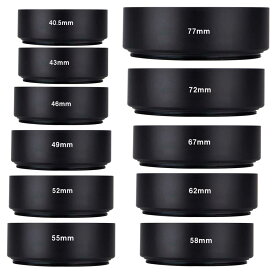 Canon Nikon sony Pentax 対応メタルタイプネジコミ式金属レンズフード 40.5mm 43mm 46mm 49mm, 52mm, 55mm,58mm 62mm, 67mm, 72mm, 77mmサイズ選択可レンズメタルフード 送料無料