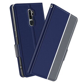 【送料無料】OPPO A5 2020ケース 手帳型ツートーンカラー　ストラップ付き カバー マグネット 定期入れ ポケット シンプル スマホケース ブラック＆グレー　ネイビー＆グレー　ローズゴールド＆グレー選択可能