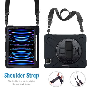 iPad 10.2inch iPad 10.9 10���� iPad A16 2025 iPad Pro11 M4 M5�P�[�X �ϏՌ� �y�����[ 360°��]�X�^���h �n���h�X�g���b�v �V�����_�[�X�g���b�v �S�ʕی�J�o�[ iPad 9.7inch ��5/6���� iPad 10.2inch ��9/8/7���� iPa