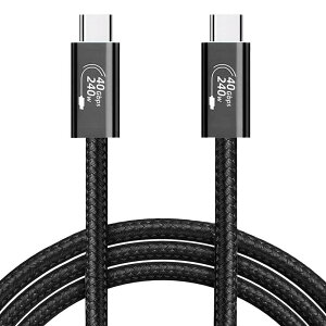 USB-C - USB-C USB4 Thunderbolt4 �P�[�u�� 1m 40Gbps �����f�[�^�]�� 240w/5A PD�Ή� �}���[�d 8K/60Hz �����𑜓x�f���o�� Type-C �I�X to Type-C �I�X �X�}�[�g�t�H�� �^�u���b�g �O�t��SSD HDD �m�[�gPC �Ή� ����