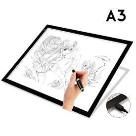 A3 トレース台 LED ライトテーブル 薄型 三段調光 可能 USB 給電 イラスト 絵写し 漫画 測量 アニメ 芸術 ボード tec-a3trace