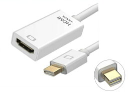MiniDP to HDMI 変換アダプター 4K MacBook Mini DisplayPort to HDMI 変換ケーブル ミラー 拡張モード Thunderbolt ディスプレイ モニター用 ad-minidphdmi