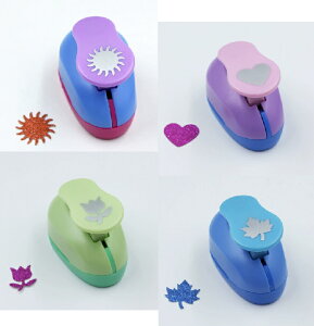 クラフトパンチ 柄 太陽 花 楓 ハート 穴あけ セット 25mm 4種類セット 紙用 ミニクラフト 穴あけパンチ 工芸 オフィス 文具 1穴 ハンドメイド dar-claftpunch02