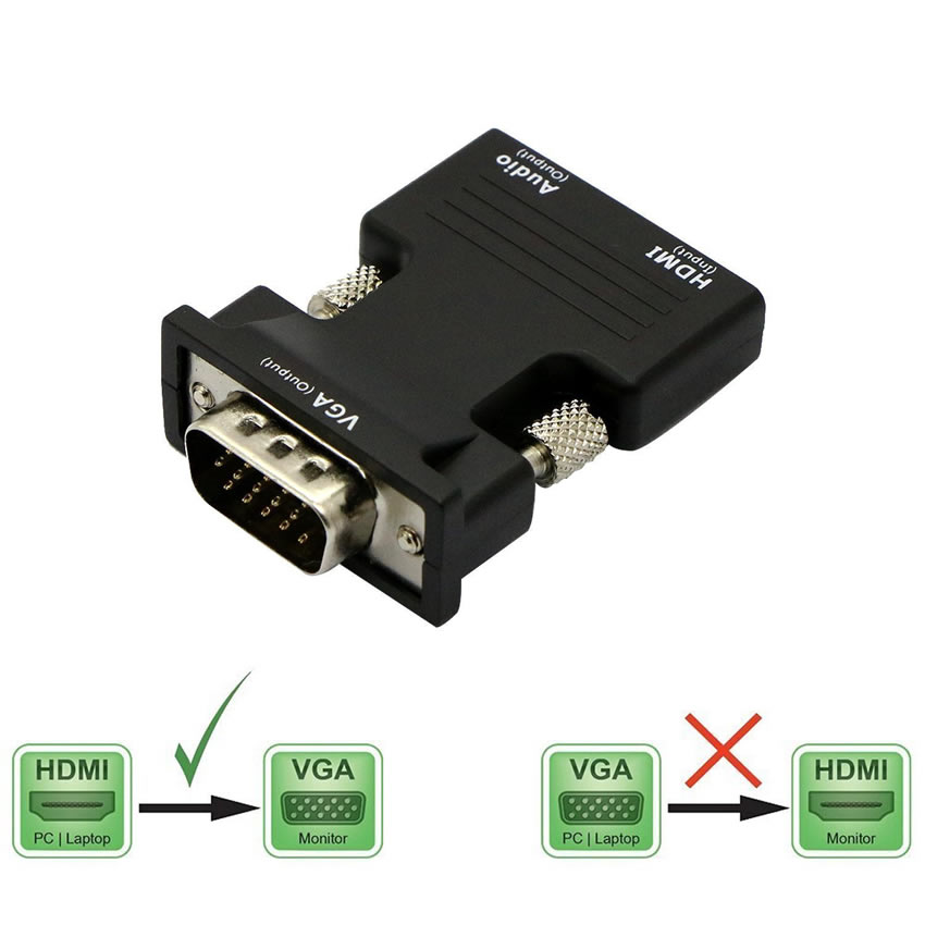 HDMI変換 HDMITO VGA 変換アダプタ d-sub 15ピン HD アダプタ 音声 映像 TEC-TOVGAD 付属 オーディオケーブル メール便発送 電源不要 代引不可 激安卸販売新品 オス メス 年末年始大決算 3.5mm