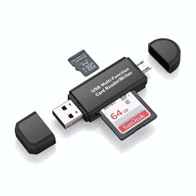 Android　Mac OS X 10.x 対応　Micro USB OTG to USB 2.0 カードリーダー　OTG USB 変換コネクタ SD/ Micro SD カード対応　SDのデータをスマホやタブレットで読取　TEC-ANDSDD
