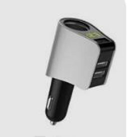 シガーソケット USB 増設 小型 電圧計 測定 表示 スマホ iphone タブレット 急速 3口　充電 3.1A 分配器　車　TEC-PAFESOKED シルバー