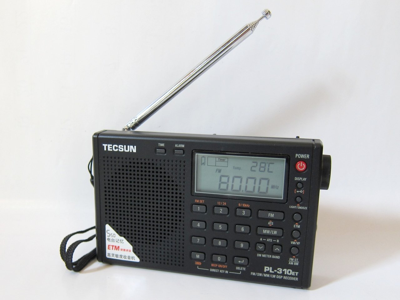 送料無料 TECSUN BCLラジオ PL-310ET PL-310の新型 高感度 日時指定 AM 短波 FMラジオ ブラックPL-310ET 優れた品質 短波ラジオ