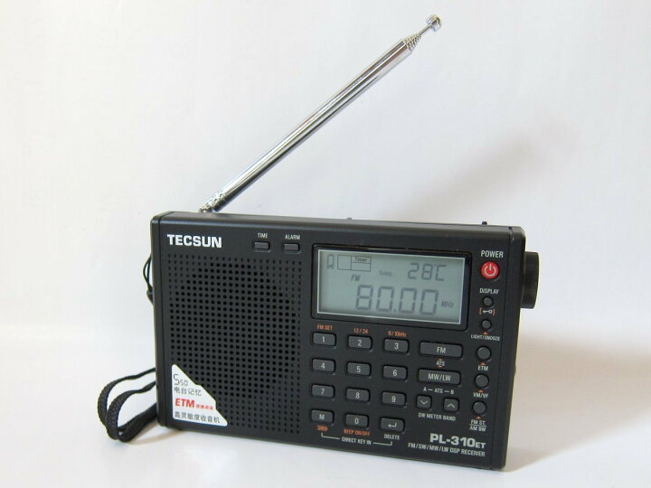 短波 AM FM DSP処理 BCLラジオ TECSUN PL-310ET ブラック 海外短波ラジオ 高感度受信 旧PL-310の後続機種