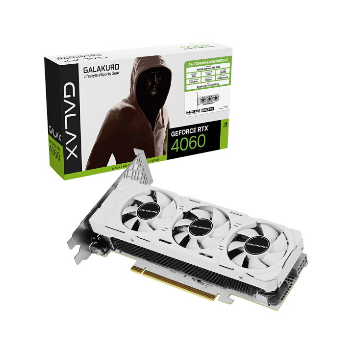 楽天市場】玄人志向 GK-RTX4060-E8GB/WHITE/LP [ NVIDIA RTX4060 搭載 