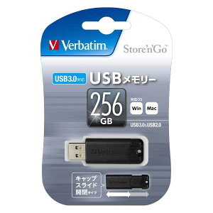 Verbatim �o�[�x�C�^�� USB������ USB3.0 256GB �X���C�h���J�� USBSPS256GZV2