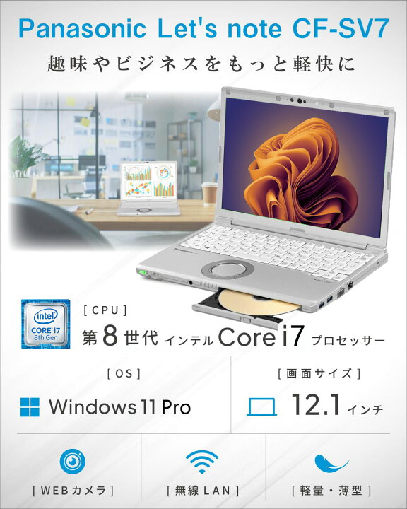 楽天市場】【中古】 Panasonic レッツノートCF-SV7 軽量薄型 