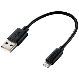 ELECOM MPA-UAL01BK Lightning�P�[�u��/ �X�^���_�[�h/ 0.1m/ �u���b�N�y�݌ɖڈ�:�����񂹁z