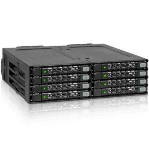 yzICY DOCK MB998SP-B ICYDOCK@8x 2.5C` SAS/ SATA SSD HDDڗp[ouP[X@5.25C`xCTCYy݌ɖڈ:񂹁z