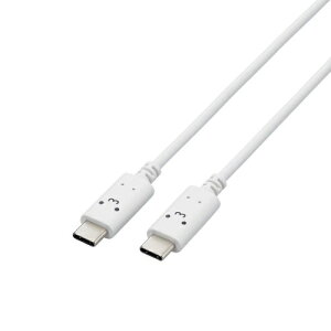 ELECOM MPA-CCF20WF USB Type-C to USB Type-C�P�[�u��/ USB Power Delivery�Ή�/ ����^�C�v/ 2.0m/ ���낿���(�z���C�g×�u���b�N)�y�݌ɖڈ�:�����񂹁z