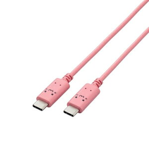 ELECOM MPA-CCF20PNF USB Type-C to USB Type-C�P�[�u��/ USB Power Delivery�Ή�/ ����^�C�v/ 2.0m/ �g�L���L(�s���N×�u���b�N)�y�݌ɖڈ�:�����񂹁z