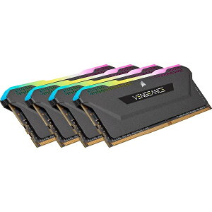 yzRZA() CMH64GX4M4D3600C18 DDR4 3600MHz 64GB(16GBx4) DIMM Unbuffered 18-22-22-42 VENGEANCE RGB PRO SL Black RGB LED 1.35Vy݌ɖڈ:񂹁z