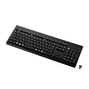 【送料無料】ELECOM TK-WS02DMKBK キーボード/ 無線(2.4GHz)/ ワイヤレス/ メンブレン式/ フルサイズ/ 洗える/ 抗菌/ ブラック【在庫目安:お取り寄せ】