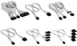 yzRZA() CP-8920293 v~AdP[uLbg Premium Individually Sleeved Type-5 PSU Cables Pro Kit - Whitey݌ɖڈ:񂹁z