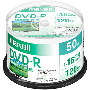 Maxell DRD120PWE.50SP ^p DVD-R W120 16{ CPRM v^uzCg 50XshP[Xy݌ɖڈ:͏z