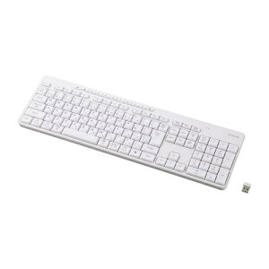 �y���������zELECOM TK-QT11FDMWH �L�[�{�[�h/ ����2.4GHz/ �É�/ �t���T�C�Y/ �����u������/ �z���C�g�y�݌ɖڈ�:�����񂹁z